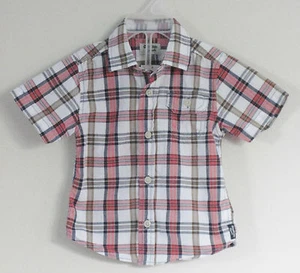 Camisa OSHKOSH B'GOSH Niño Talla 18 Meses Multicolor a Cuadros Botones Mangas Cortas - Imagen 1 de 2