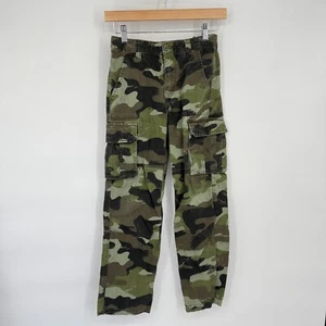 Y2K Cherokee Boys Camo Cargo Pants Sz 12 Green 100% Cotton Pockets Utility - Picture 1 of 8