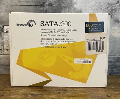 New Seagate Barracuda 3.5” Internal Hard Drive Upgrade 500GB 16MB Cache SATA/300 - Image 1 of 4