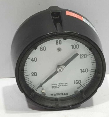 Weksler 0-160 PSI Pressure Gauge Monel K500 Tube 238A679-01 Rev A Monel 400 - Image 1 of 4
