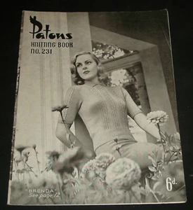 VINTAGE 1940s PATONS KNITTING BOOK # 231 WOMENS TOPS - Picture 1 of 3