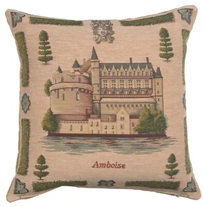 Throw Pillow Cover - Chateau d'Amboise - Tapestry Woven Cushion Cover 19x19 in - Picture 1 of 8