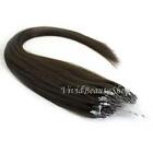 25 Micro Loop Ring Beads I Tip Indian Remy Human Hair Extensions Dark Brown 2
