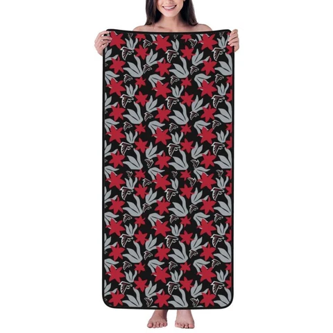 Atlanta Falcons Soft Coral Velvet Bath Towel Soft Travel Bath Towel 27x55in Cover
