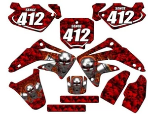 2003-2013 CR 85 FLAMING GEARHEAD Red Senge Graphics Kit Compatible with Honda - Picture 1 of 10