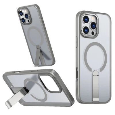ShockProof MagSafe Stand Case For iPhone 17 16 15 Pro Max 14 13 12 Clear Cover - Image 1 of 4