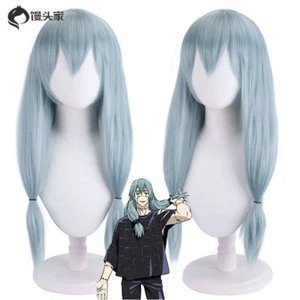 Peluca Anime Jujutsu Kaisen Mahito Lago Azul Cabello Largo Lajo Halloween Cosplay - Imagen 1 de 11