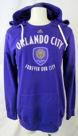 Orlando City SC Womens Medium or X-Large Adidas Pullover Hooded Sweatshirt ORC 5 Cover
