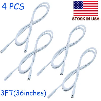 4 PIEZAS 3 PIES cables conectores 3 pines cables de conexión cable para tubo de luz LED T5 T8 Foto 1 de 4