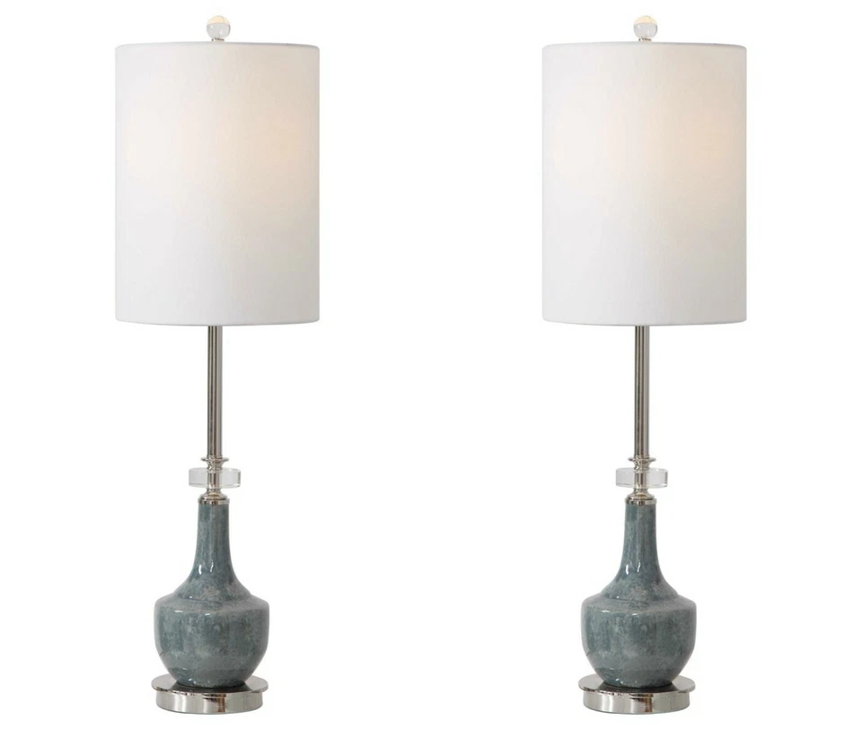 Uttermost 29698-1 Mottled Blue Piers 33"H Buffet Table Lamp