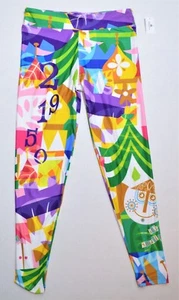 Disney Exclusive Its Small World Clock Theme Leggings Sz X Large 1X NEW CUTE - Picture 1 of 2