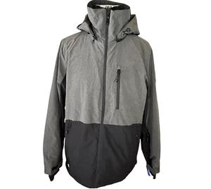 Quicksilver Stretch X Ski Snowboard Jacke Herren L grau schwarz Kapuze Full Zip Neu - Bild 1 von 15