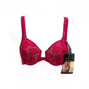 Sujetador De Colección Maidenform 34D Rojo Encaje Elástico Sin Forro Con Aros Cierre Frontal 7829 Nuevo Con Etiquetas - Imagen 1 de 7