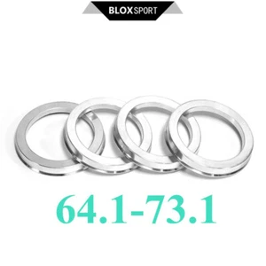 4 pcs / Set (64.1 to 73.1) Wheel Hub Rings for Tesla X, S Silver Forged Aluminum - Picture 1 of 12