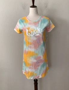 NWT! Lucky Brand Girl's Sz XL / 16 Short SLeeves Cotton T-Shirt Dress Tie Dye - Picture 1 of 4