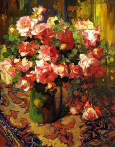 Franz Bischoff A Bouquet Of Roses Canvas Print 16 x 20 - Picture 1 of 4