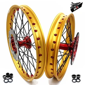 KKE 21" 19" MX Cast Wheels Gold Rims Set Fit HONDA CR125R CR250R CRF250R CRF450R - Picture 1 of 12