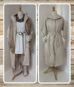 BNWT, QUIRKY, LAGENLOOK, BEIGE, PLEATHER, TRENCH COAT/RAINCOAT, OSFA PLUS - Picture 1 of 18