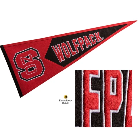 NC State Wolfpack Embroidered and Wool College Pennant Cover