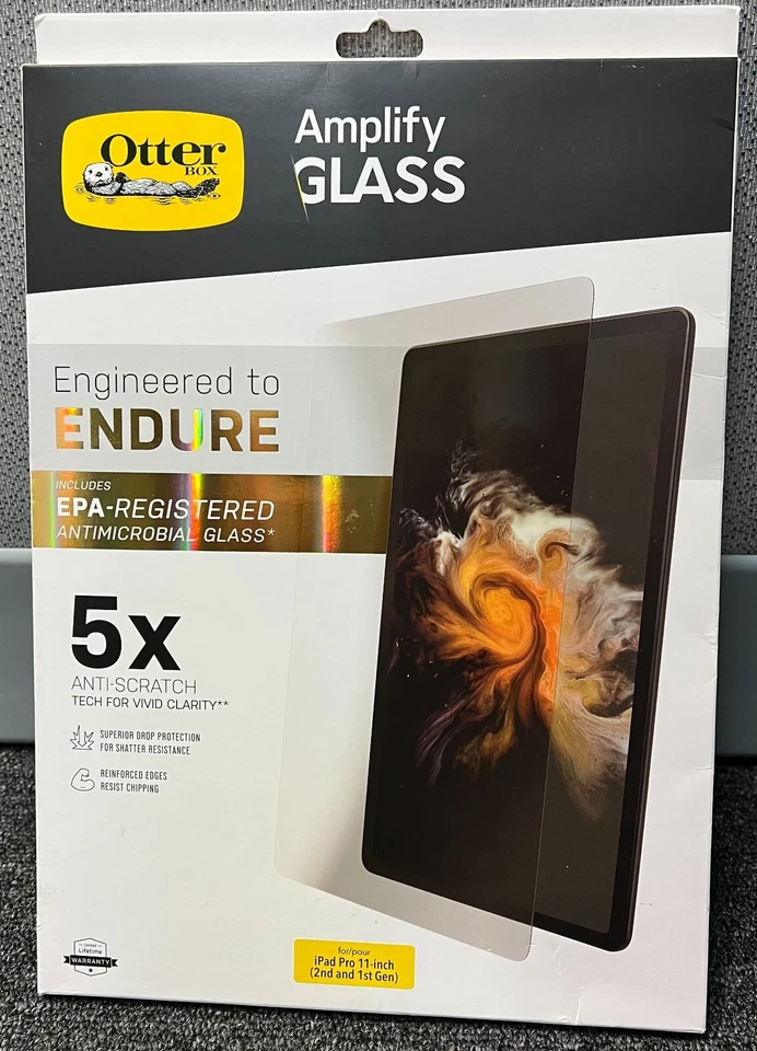 Стекло OtterBox Amplify EPA для Apple iPad Pro 11 дюймов (1-е и 2-е поколение) - прозрачное - Изображение 1 из 2