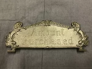 National Brass Cash Register Yellow Brass 313 Reproduction Top Sign - Picture 1 of 2