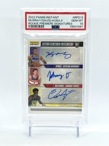 2022-23 Panini Instant Rookie Premier Sig. Murray/Davis/Agbaji 8/10 PSA 10 GEM💎
