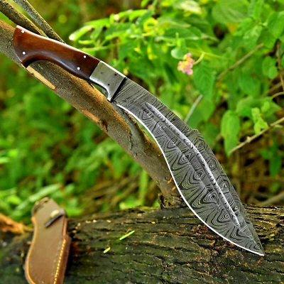 AJ SANITY Full Tang Damascus Fixed Blade Gurkha Kukri Service Knife Tactical Outdoor