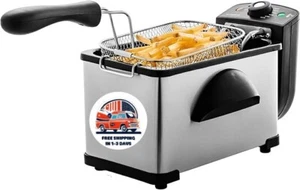 Freidora Electrica De Aceite 2L Olla Para Pollo Frito Papa Fritas En Oferta US - Picture 1 of 8