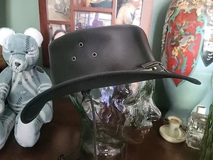 Genuine Leather Western Cowboy Style Brimmed Hat XXL - Picture 1 of 5