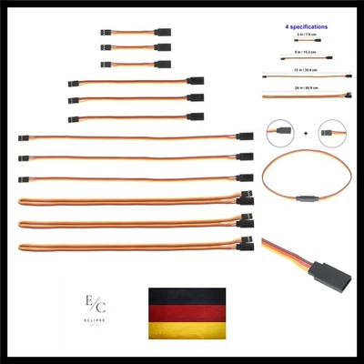 3" 6" 12" 24" RC Servo Verlängerungskabel, JR Servoverlängerung, Servokabel, ... - Bild 1 von 4