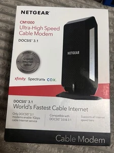 Netgear CM1000 Docsis 3.1 Ultraszybki modem kablowy czarny nowy nigdy nie otwierany - Zdjęcie 1 z 5