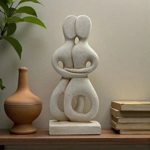 Embrassing Couple Sculpture Reproduction Of Ancient Cycladic Lovers MadeInGreece - Picture 1 of 10