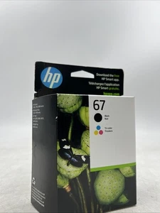 HP 67 2-pack Black/Tri-color Original Ink Cartridges EXP 11/2026 - Picture 1 of 4