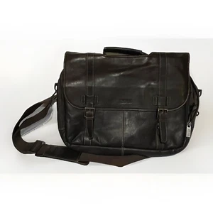 Kenneth Cole Reaction valigetta in pelle marrone borsa messenger per laptop - Foto 1 di 8