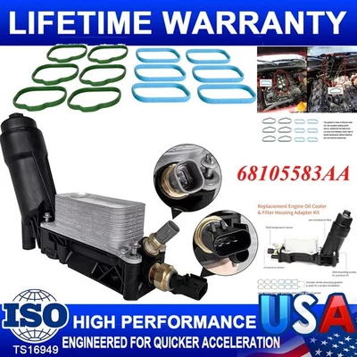 Carcasa de filtro de refrigeración de aceite con sellos de admisión para Dodge Grand Caravan 14-16 68105583AF Foto 1 de 4