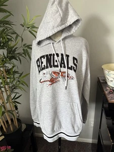 Cincinnati Bengals hoodie size xl men Tiger Embroidered Gray Hoodie nfl - Picture 1 of 3