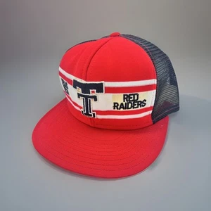 Berretto da baseball vintage anni 80 AJD Texas Tech Red Raiders SnapBack USA NCAA raro!! - Foto 1 di 18