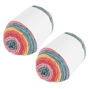 Acrylgarn zum Häkeln, 422 Yard (2 Pack x 100g, Gelb, Pink, Orange, Rot, Blau) - Bild 1 von 6