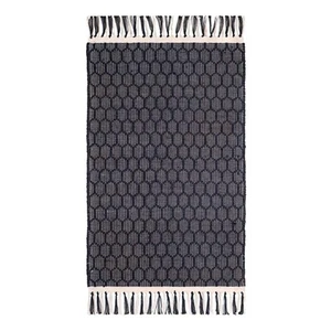Natural Jute Rug Artisan Honeycomb Geometric Farmhouse Jute Area Rug Living Room - Picture 1 of 8