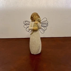 Willow Tree Angel Figurine With Affection Cat 2003 Demdaco Kitten Susan Lordi - Foto 1 di 3