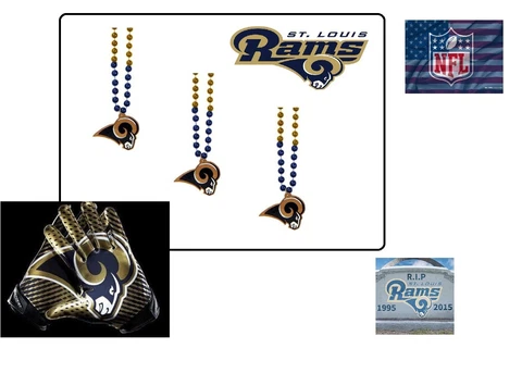 ST. LOUIS RAMS. COLORED BEADED NECKLACE WITH LOGO. COLLECTABLE FOR RAMS FANS Cover