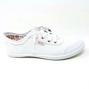 Skechers Bobs B Cute White Womens Slip On Memory Foam Comfort Shoes - Picture 1 of 5