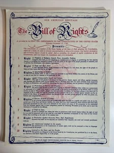 The Bill of Rights 1st Ten Emenments to the US Constitution Eff 12/15/1791 - Foto 1 di 2