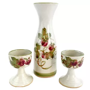 Vintage Bennett walisische Kunstkeramik Karaffe Weinkelche 3er Set Pacific Barware - Bild 1 von 12