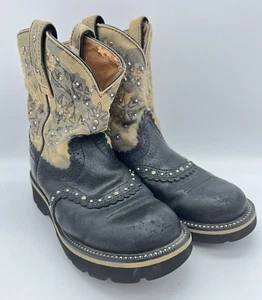 Ariat Fatbaby Stiefel schwarz Leder Camouflage Western Nieten Cowgirl Damengröße 6 B - Bild 1 von 13