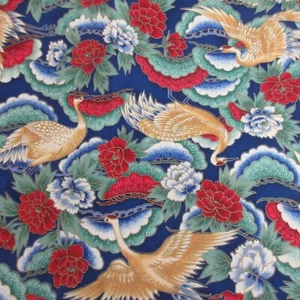 Kimono Collection Style #50403 Hoffman Int. 43" x 38" Asian Bird Screen Print - Picture 1 of 8