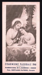 santino-holy card*COMUNIONE PASQUALE CHIERI 1946 - Picture 1 of 1