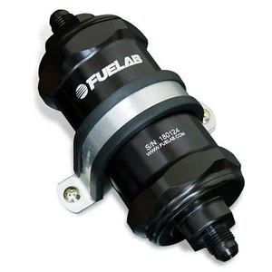Fuelab In Line Compact Fuel Filter -8 JIC / 8AN 40 Micron Black - 818xx Series - Afbeelding 1 van 2