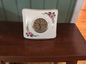 Small Porcelain Floral Clock - Picture 1 of 1
