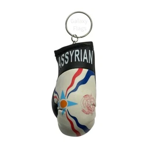 Assyrian Boxing Glove / Assyrian Flag Mini Assyrian Flag Boxing Glove Key Chain - Picture 1 of 4
